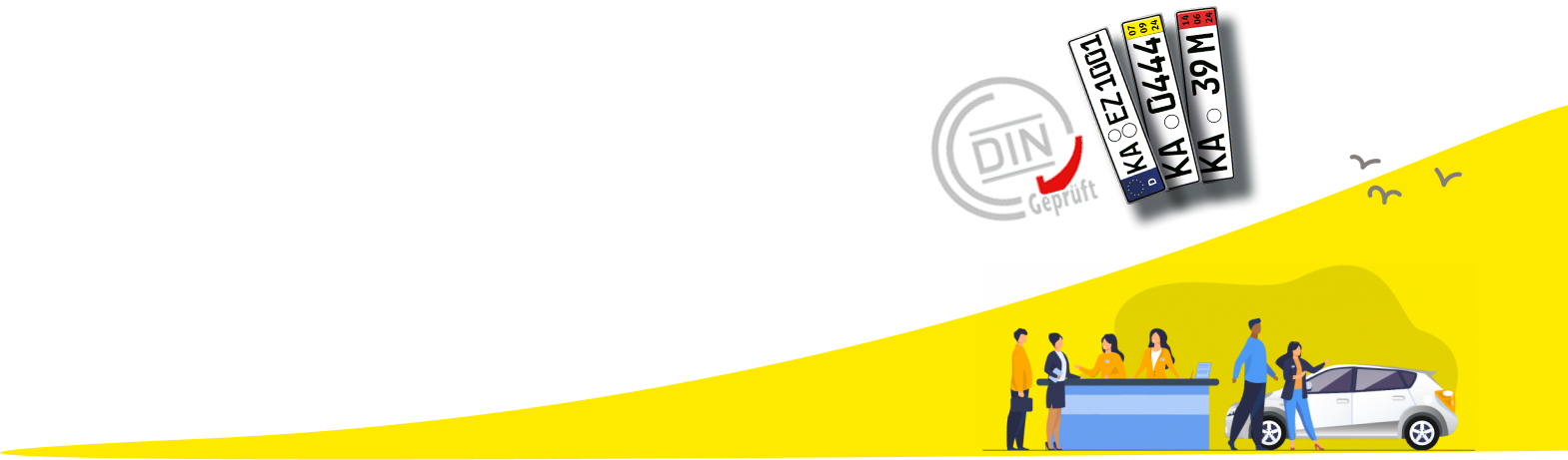 Dekoratives Auto mit Menschen