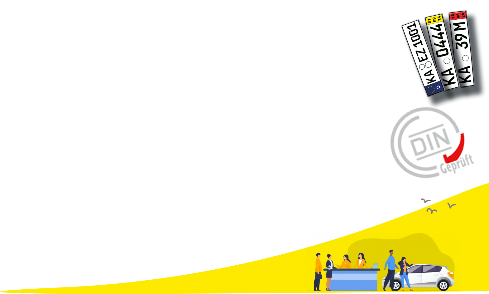 Dekoratives Auto mit Menschen