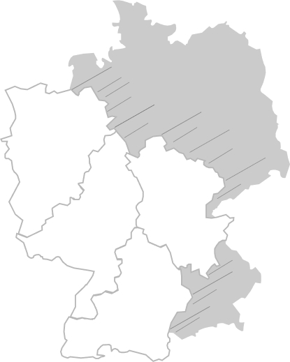Karte mit vielen Standorten in Deutschland
